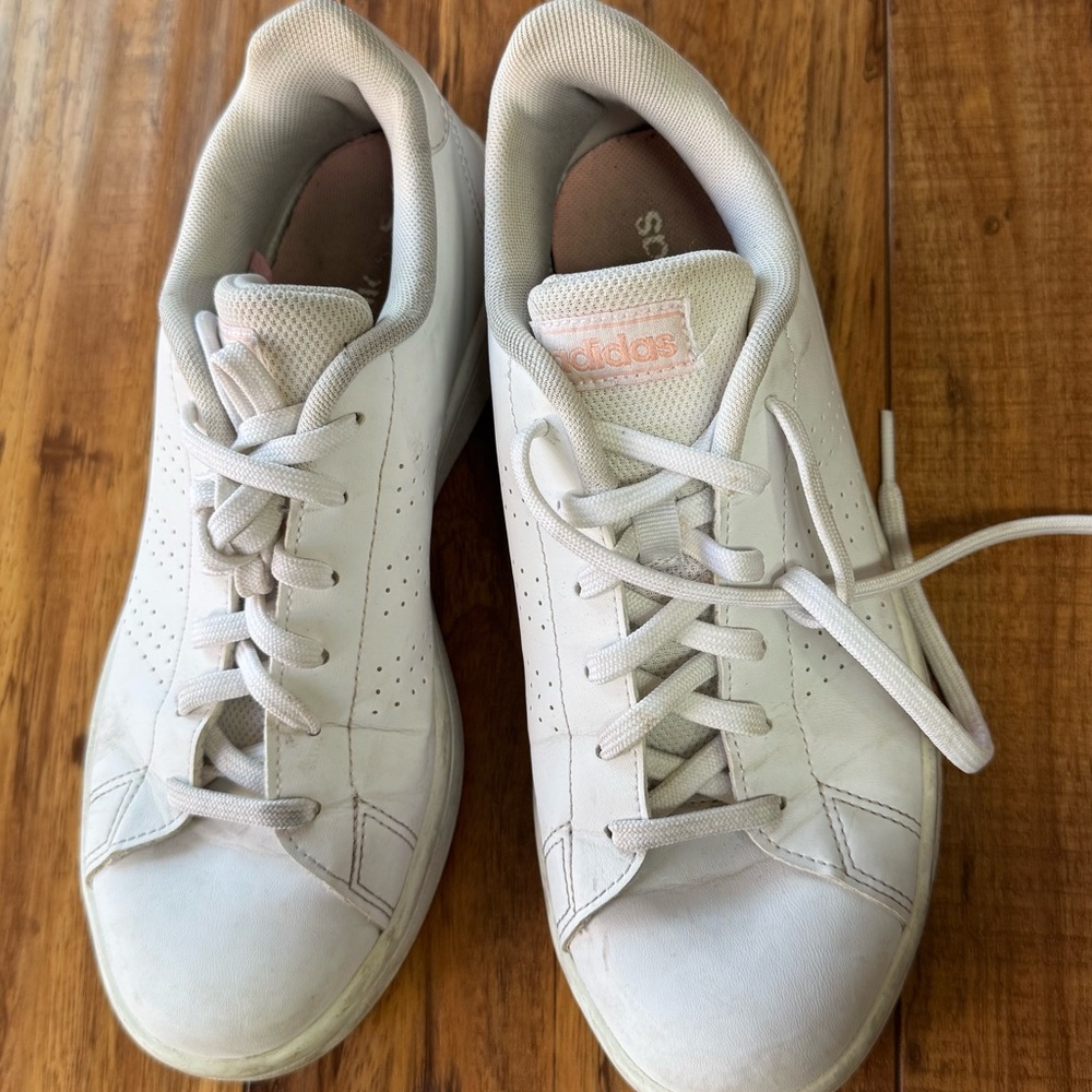 Adidas Womens Advantage Base White Casual Shoes Sneakers Size 7.5